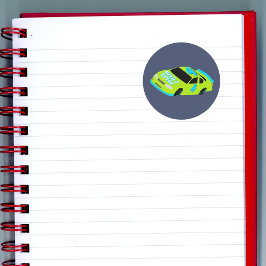 Adesivo Redondo Precisa de Carro de Corrida Rápido Meninos 4º Fest