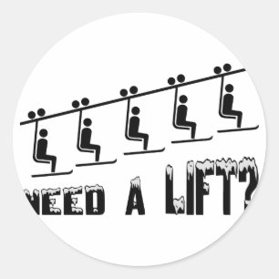 Adesivo Redondo Precise um elevador de esqui