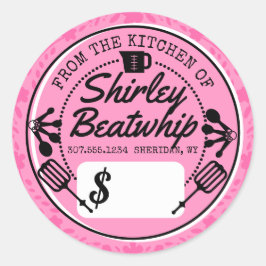 Adesivo Redondo Preço personalizado da padaria de utensílios de pa