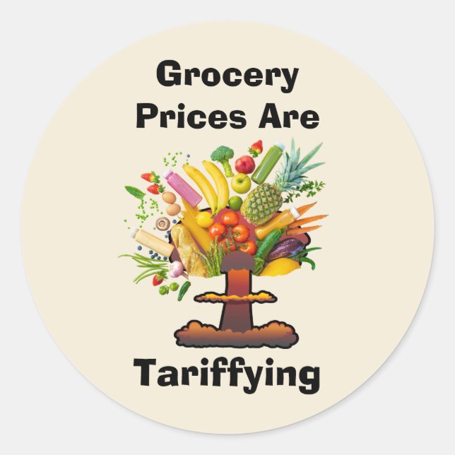 Adesivo Redondo Preços de compras são tarifas (Frente)