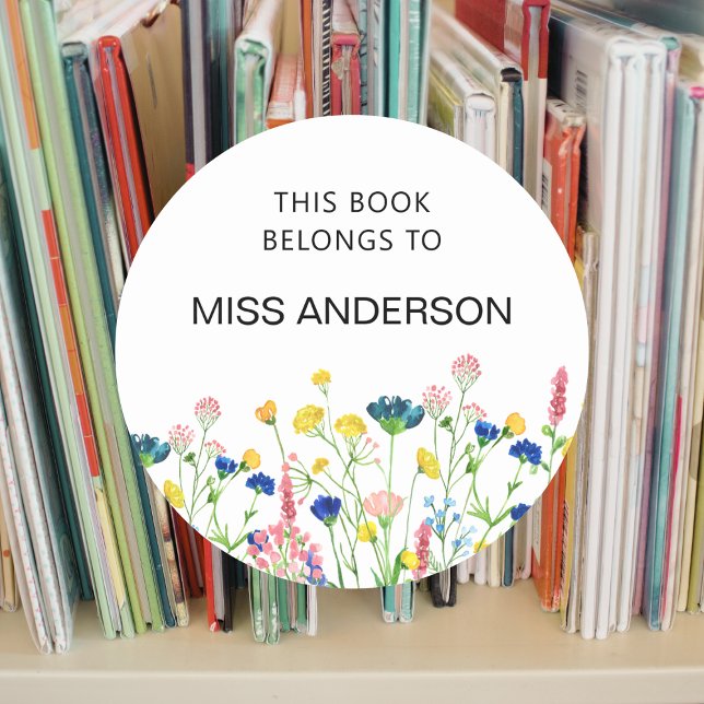 Adesivo Redondo Prédio de flores selvagens propriedade do autocola (Criador carregado)