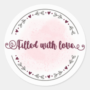 Adesivo Redondo Preenchido com o Love Sticker