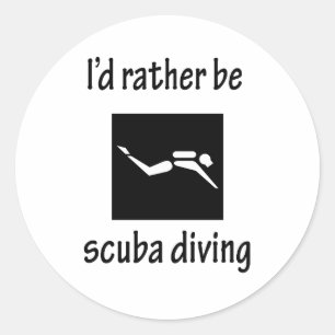 Adesivo Redondo Preferencialmentes Ser Mergulho De Scuba