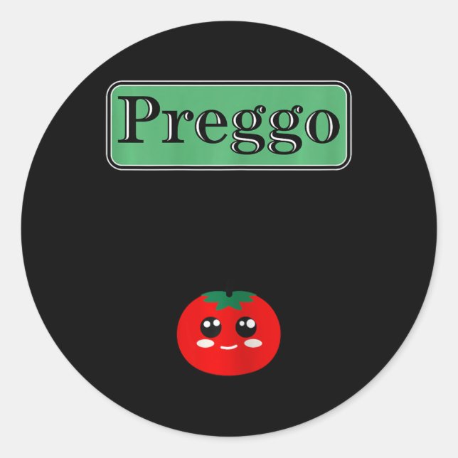 Adesivo Redondo Preggo Sauce Engraçado Maternidade Engraçado Figur (Frente)