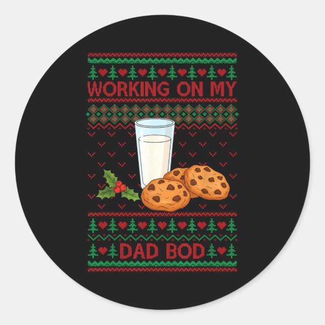 Adesivo Redondo Pregnancy New Mom Baby Pregnant Christmas Matching (Frente)