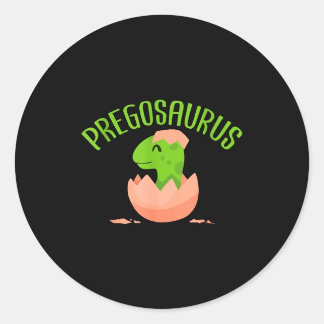 Adesivo Redondo Pregosaurus Preggo Saurus Pregnant Women Dino Love (Frente)