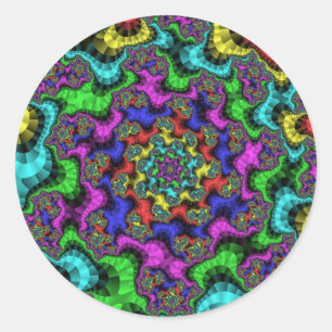 Adesivo Redondo Préguas Florais Vibrantes