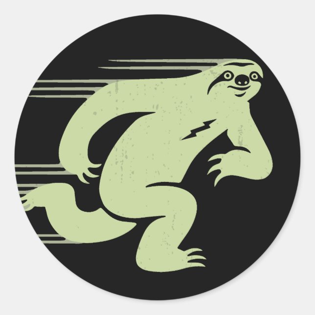 Adesivo Redondo Preguiça da velocidade (Frente)