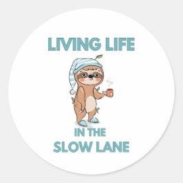 Adesivo Redondo preguiça engraçada