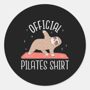 Adesivo Redondo Preguiça Faz Roupa de Pilates Preguiçoso da Manhã