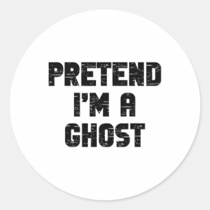 Adesivo Redondo Preguiçoso Fácil Fingir Eu sou um Ghost Party Hall