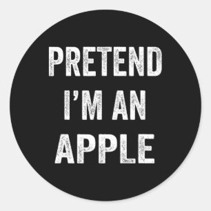 Adesivo Redondo Preguiçoso Halloween Fingir Eu sou Apple Dia de as