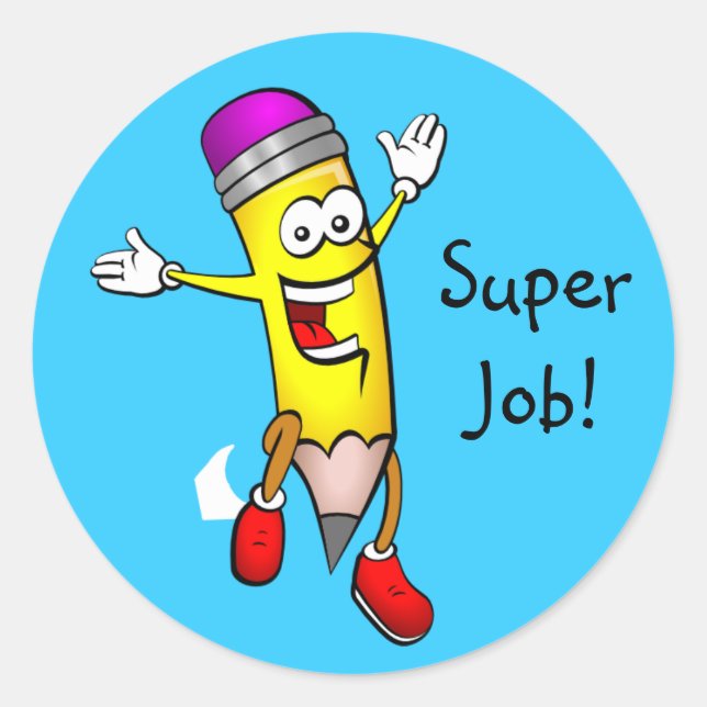 Adesivo Redondo Prêmio de Lápis Bonito do Professor (Frente)