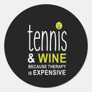Adesivo Redondo Prêmio De Tênis E Vinho