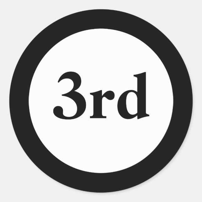 Adesivo Redondo Prêmio de Terceiro Local (Frente)