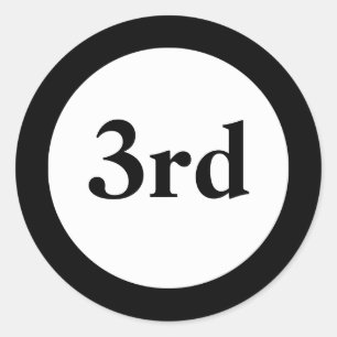 Adesivo Redondo Prêmio de Terceiro Lugar