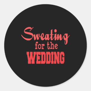Adesivo Redondo Prêmio Funny Wedding Workout - Noiva Groom Marria