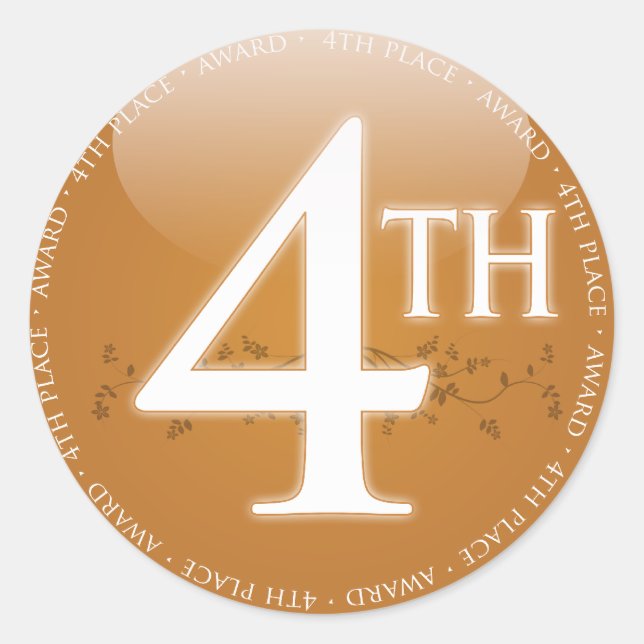 Adesivo Redondo Prêmio Quarto Lugar (4º lugar) (Frente)