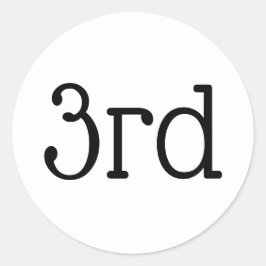 Adesivo Redondo Prêmio White 3rd Place Winner