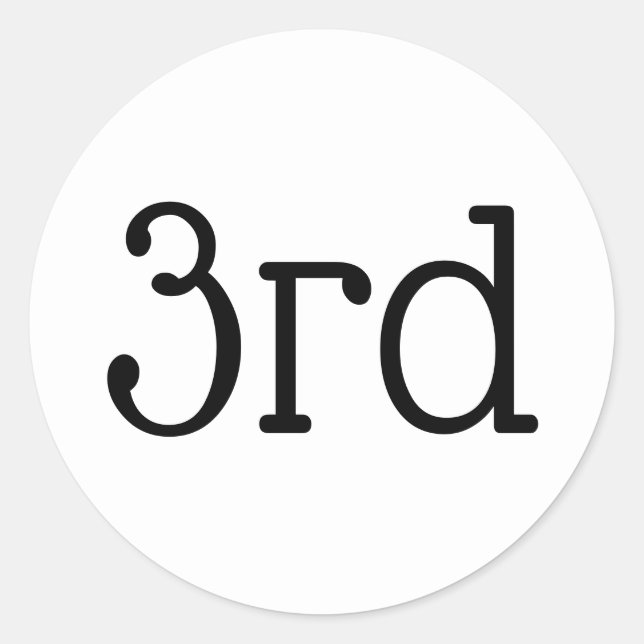 Adesivo Redondo Prêmio White 3rd Place Winner (Frente)