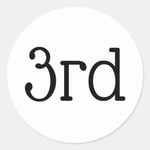 Adesivo Redondo Prêmio White 3rd Place Winner