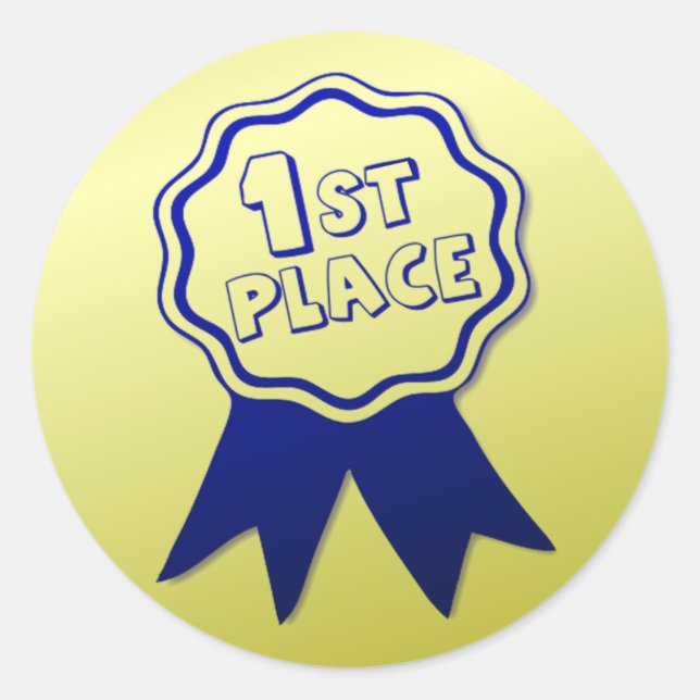 Adesivo Redondo Prêmios de fita azul do professor (Frente)