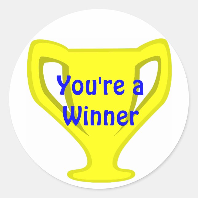 Adesivo Redondo Prêmios do professor de Taça Dourada (Frente)