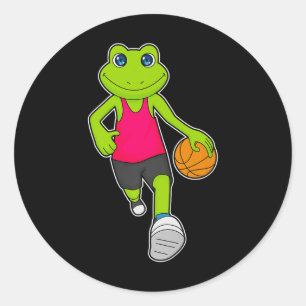 Adesivo Redondo Premium desportivo de basquetebol sapo