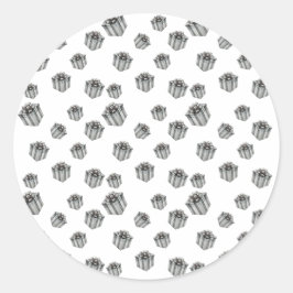 Adesivo Redondo Premium Silver Gift Boxes Elegant Holiday Party