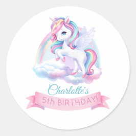 Adesivo Redondo Prendam-se a uma festa de aniversário mágica.