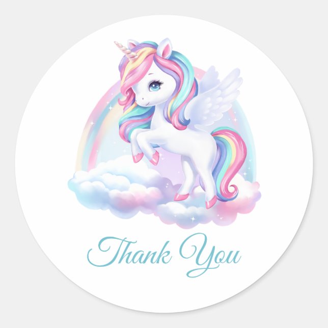 Adesivo Redondo Prendam-se a uma festa de aniversário mágica. (Frente)