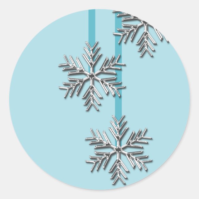 Adesivo Redondo Prendendo Cartões de natal Flocos de Neve Envelope (Frente)