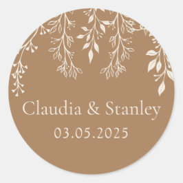 Adesivo Redondo Prendendo Florais Foliage Aquecimento Romântico Bo