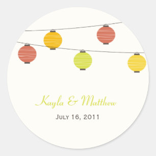 Adesivo Redondo Prendendo Lanternas Favorece Pavilhas ou Envelope 