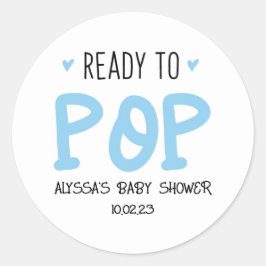 Adesivo Redondo Preparado para Pop Blue Stickers