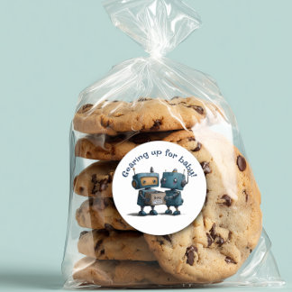 Adesivo Redondo Preparando-se para o bebê - Chá de fraldas robô