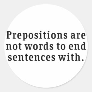 Adesivo Redondo Preposições