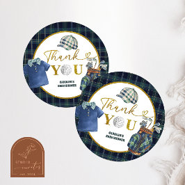 Adesivo Redondo Preppy Luxury Golf Baby Shower Thank You Sticker