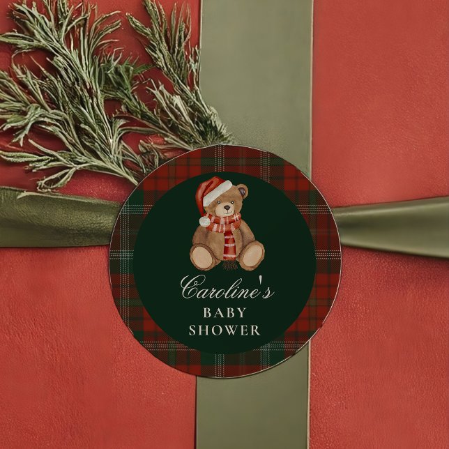 Adesivo Redondo Preppy Polo Bear Baby Shower Sticker (Criador carregado)