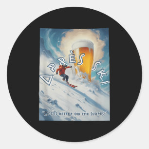 Adesivo Redondo Près Ski Life É Melhor No Slopes