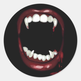 Adesivo Redondo presas góticas de festas de halloween Vampire
