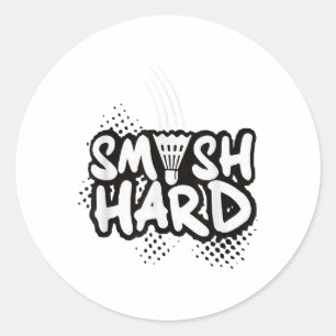 Adesivo Redondo Presente Campeão de Badminton Smash Hard