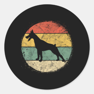Adesivo Redondo Presente Circular Retro para Dono de Doberman Pins