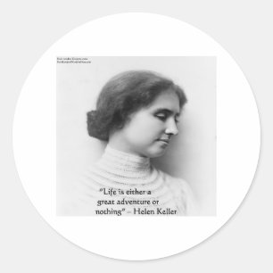 Adesivo Redondo Presente com Citação de Sabedoria de Helen Keller