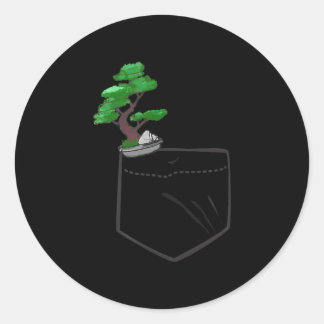 Adesivo Redondo presente da árvore bonsai