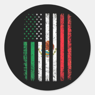 Adesivo Redondo Presente da Bandeira do México 4 de Julho EUA Amer