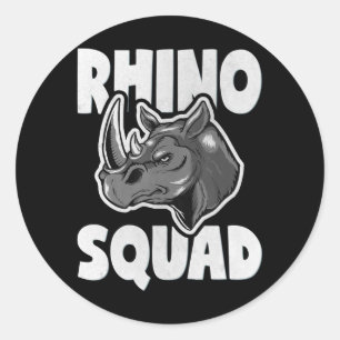 Adesivo Redondo Presente da Equipe de Amor do Rhino Squad Rhinocer