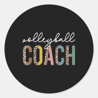 Adesivo Redondo Presente da Equipe de Treinador de Voleibol da Mãe