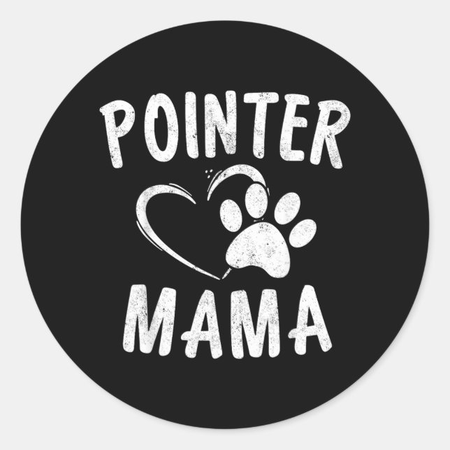 Adesivo Redondo Presente da Mamãe Pointer Amantes de Animais Roupa (Frente)