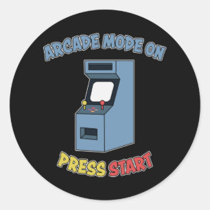 Adesivo Redondo Presente da Máquina de Vídeo de Arcade Retroativa 